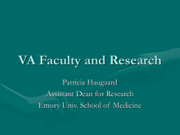 VA Faculty and Research