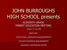 JOHN BURROUGHS HIGH SCHOOL presents