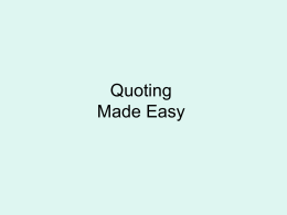 Quoting Made Easy