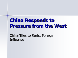China Responds to Pressure from the West - Imperialism