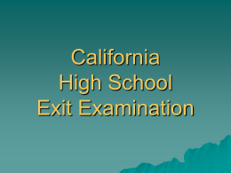California High School Exit Examination