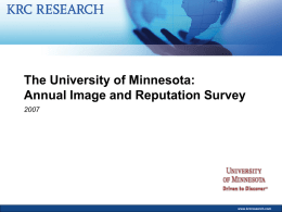 The University of Minnesota: Image and Reputation Survey