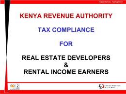 Real Estate Sector Taxation Presentation to Taxpayers` 18.10