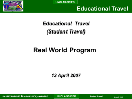 Student Travel - Planning for Life after High School