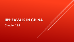 Upheavals in China
