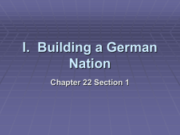 I. Building a German Nation