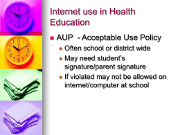 Internet use in Health Education