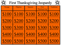 First Thanksgiving Jeopardy