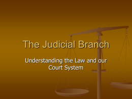 Legal Terms and The Courts System Basic Information