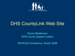 DHS CountyLink Web Site - Minnesota Department of Human Services