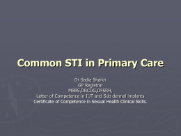 Common STI in Primary Care