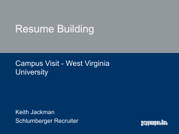 Resume Building - West Virginia University