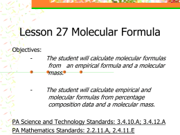 Lesson 20 Molecular Formula