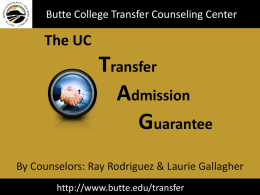 TAG - CCC Transfer Counselor Website