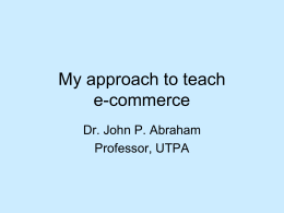 My approach to teach e-commerce