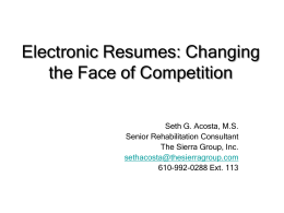 Electronic Resumes