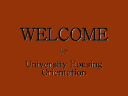 Answer - University Housing - University of South Carolina