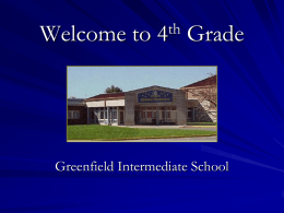 Welcome to 4th Grade - Greenfield