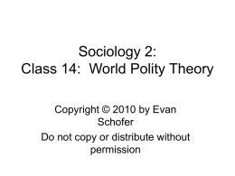 Class 14: Theories of Globalization