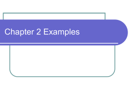 Example Problems in Chapter 2