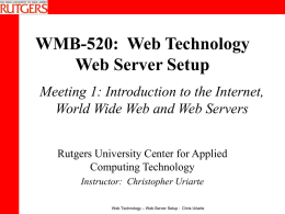 Web Server Setup - Meeting 1