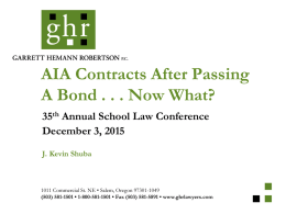 E. - AIA Contracts and Condemnation after Passing a Bond