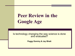 Peer Review in the Google Age - E