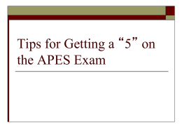Tips for Getting a “5” on the APES Exam