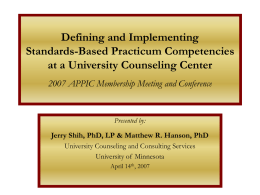 Multidimensional Strategies for University Counseling Centers