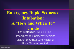 Rapid sequence intubation slides