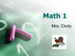 Math 1 - Awtrey Middle School