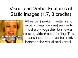Visual and Verbal Features of Static Images (1.7, 3 credits)