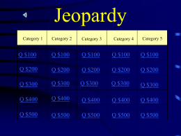 Chapter 9 Jeopardy