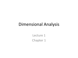 Dimensional Analysis #1