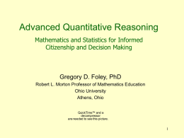 Advanced Quantitative Reasoning. Mathematics and Statistics for