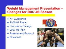 NSAA Weight Management Committee – April 27, 2007