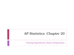 AP Statistics: Chapter 20