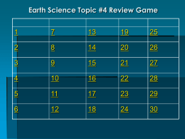 Topic #4 Review Game
