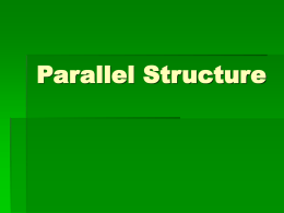 Parallel Structure - Professor Flavia Cunha