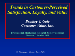Customer Value - Marketing Research and Intelligence Association