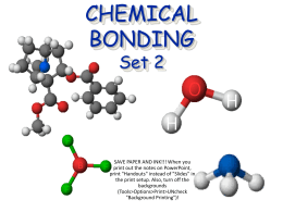 CHEMICAL BONDING Set 2