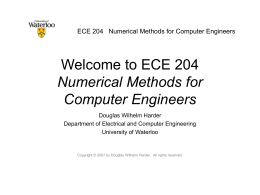 and Introduction - Electrical and Computer Engineering