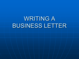 Business Letter Powerpoint