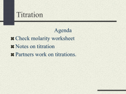 Day 8 Titration introduction