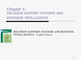 Decision Support Systems and Business Intelligence