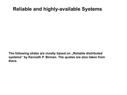Slides on Reliable Distributed Systems in ppt format