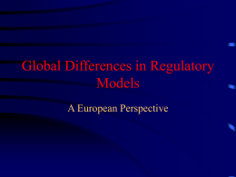 Global Differences in Regulatory Models