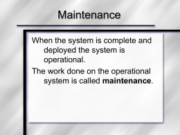 Maintaining the System