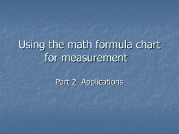 Using the math formula chart for measurement