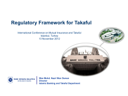 Regulatory Framework for Takaful